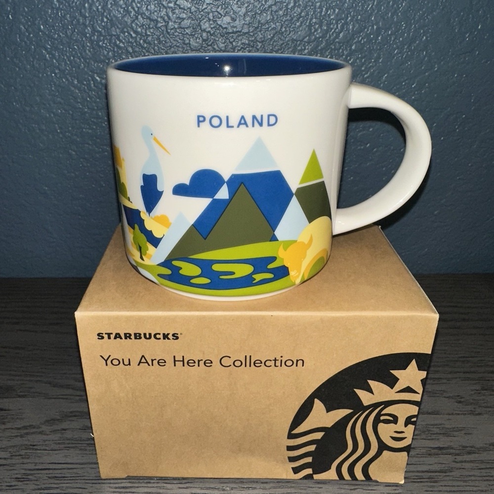 Starbucks POLAND You Are Here YAH Coffee Mug 14 oz New In Box W/ SKU Sticker NIB
